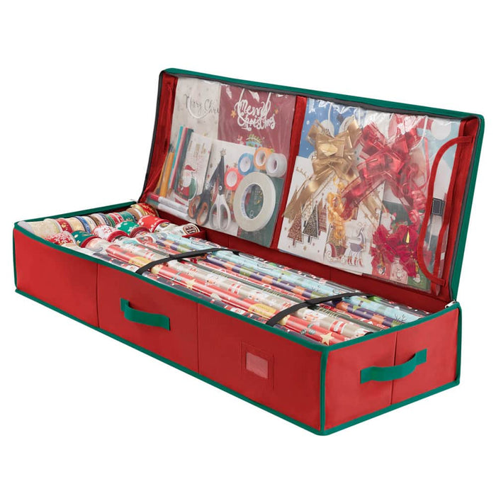 Lifewit Wrapping Paper Storage Container, Under Bed Christmas Storage Organizer Bins for Gift Wrap, Ribbon, Gift Bag